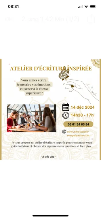 ANNE CAPELIER. ATELIER ÉCRITURE INSPIRÉE DU 14 DECEMBRE, Valenciennes, Anne Capelier
